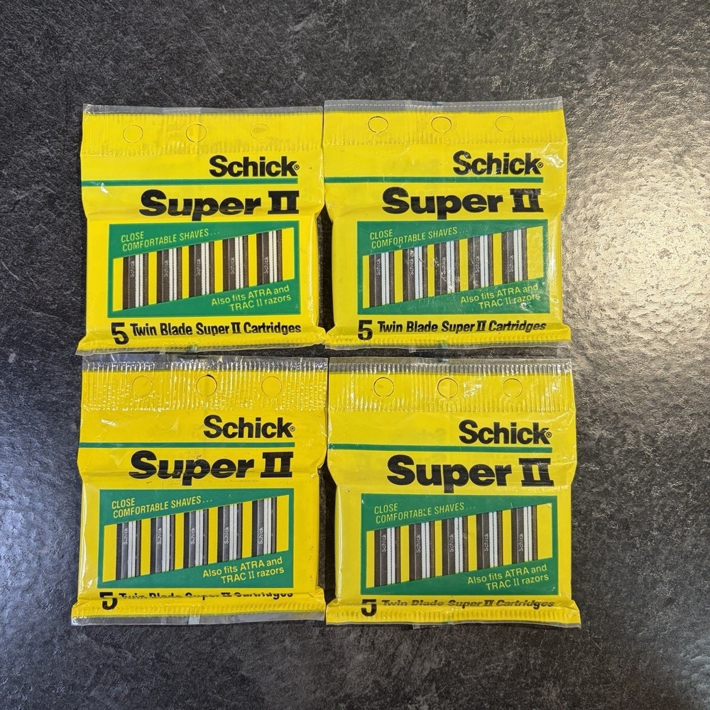 Vintage Schick Super II Twin Blade Razor Cartridges Fits ATRA Trac II 20 Count